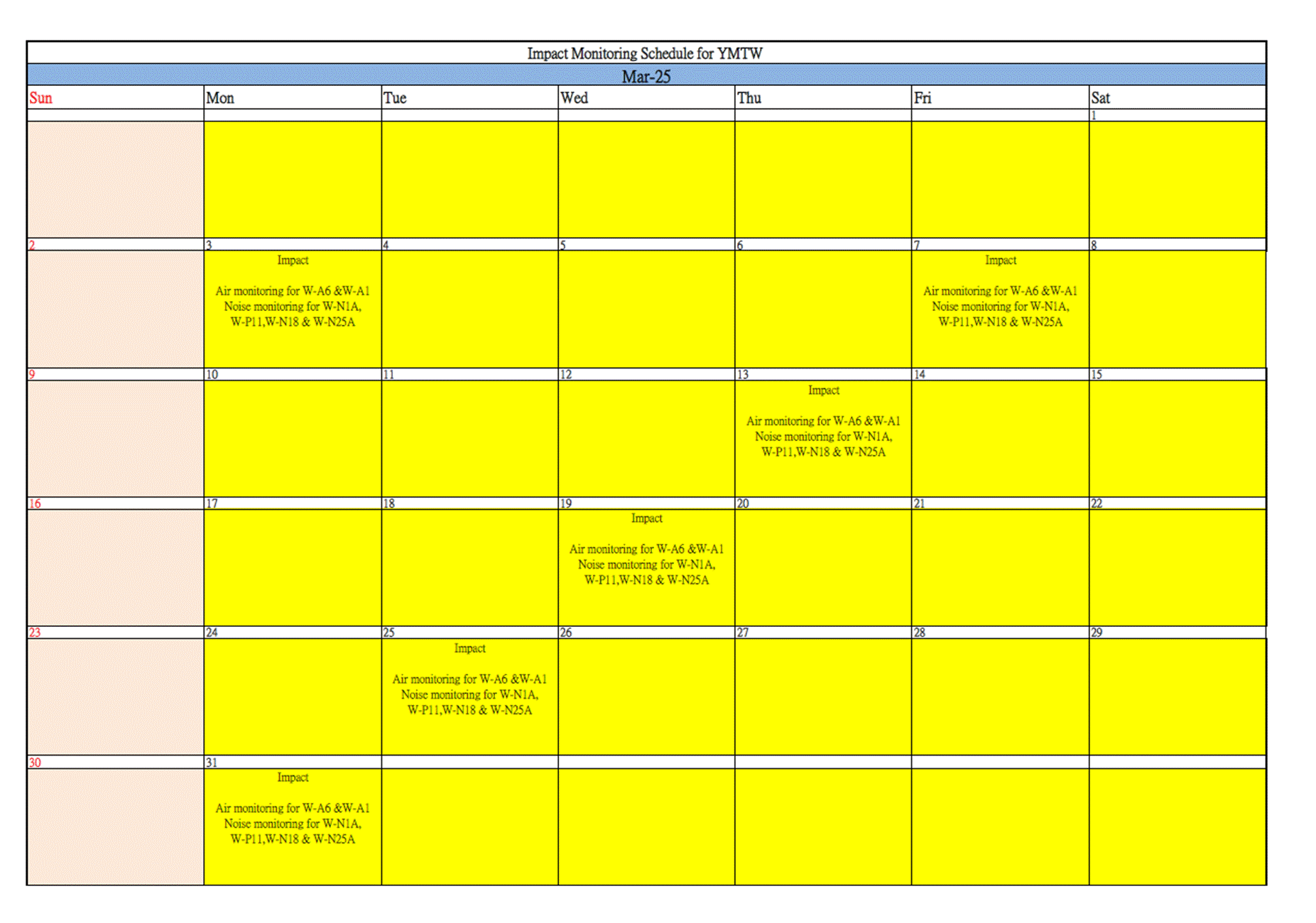 A yellow calendar with black text
AI-generated content may be incorrect.